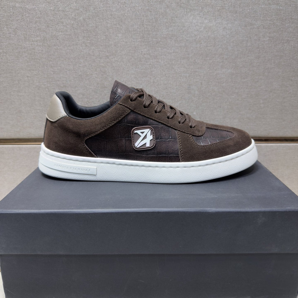 Armani Exchange Paneled Low-Top Sneakers — front