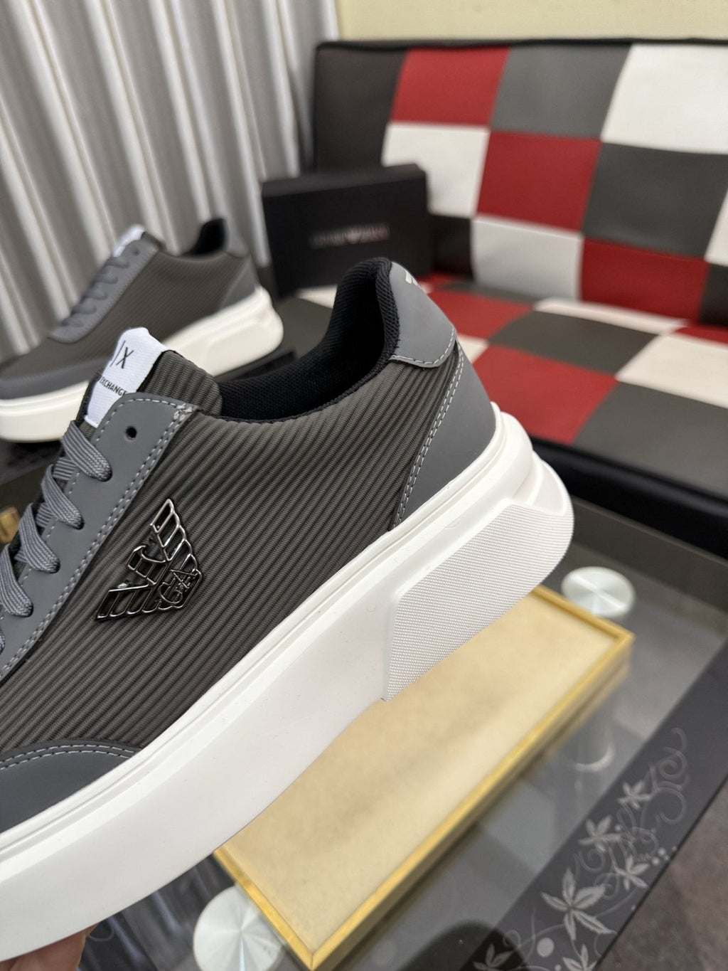 Armani Exchange Mesh Panel Sneakers — detail